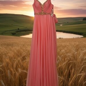Elegant Pink Evening Gown